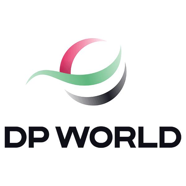 DP World logo with colourful swirl