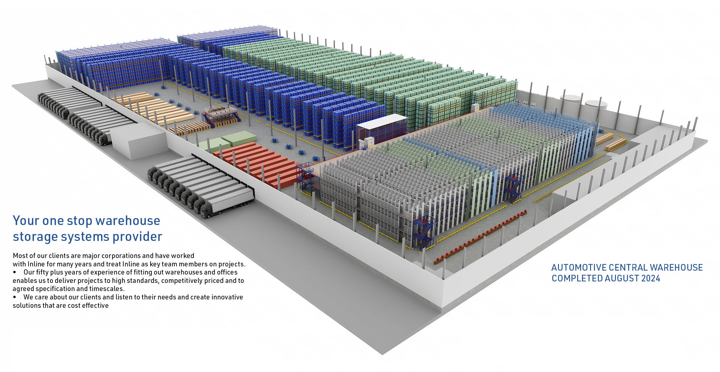 Warehouse layout design for efficient storage solutions.