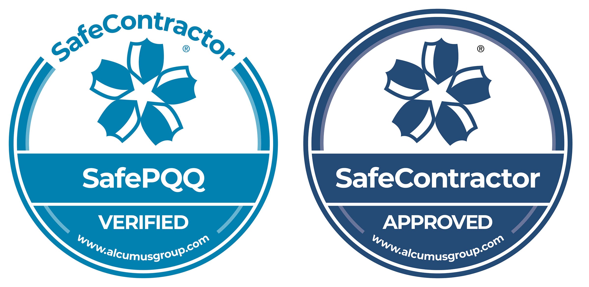 SafePQQ and SafeContractor verification badges.